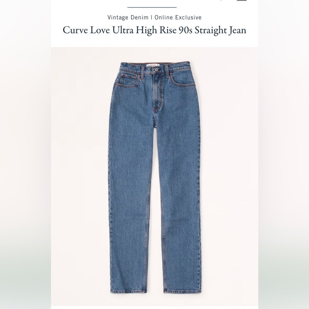 Abercrombie ultra high rise 90s straight jean curvy love